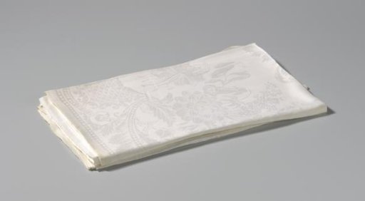 Tablecloth of Linen Damask with a Floral and Fruit Pattern