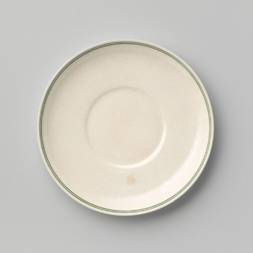 Saucer of a Soup Cup, of Earthenware and Decorated with a Block Pattern