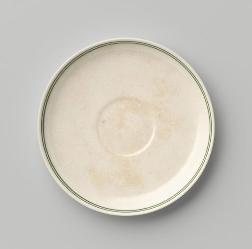 Saucer of a Coffee Cup of Earthenware, Decorated with a Block Pattern