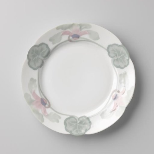 Porcelain Plate Decorated with a Border of Alternating Flower Petals and Leaves
