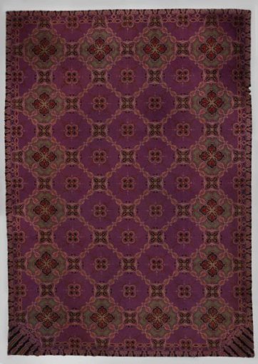 Carpet, belonging to an ensemble designed by Jan de Meyer. Violet ground.