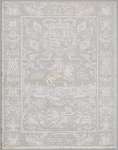 Napkin with the Conquest of Mons and the Battle of Malplaquet in 1708