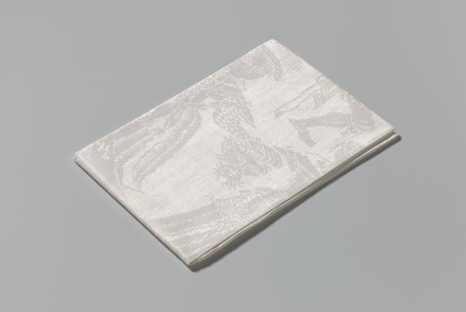 Napkin of white linen damask