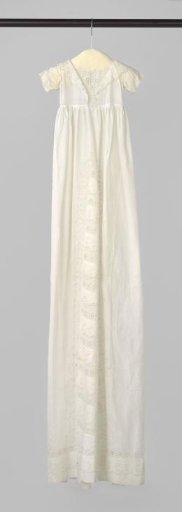 A christening gown of batiste decorated with English embroidery