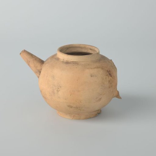 Teapot of unglazed earthenware (De Caluwe kiln waste)