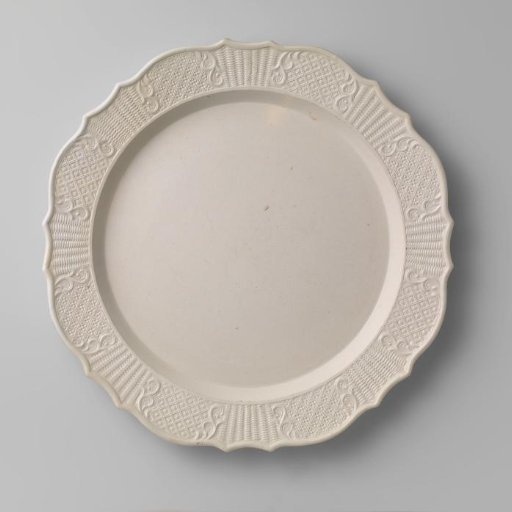 Stoneware plate with salt glaze; Staffordshire, Aaron Wood.