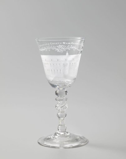Wine Glass with the Former Roman Catholic Orphanage in Leiden