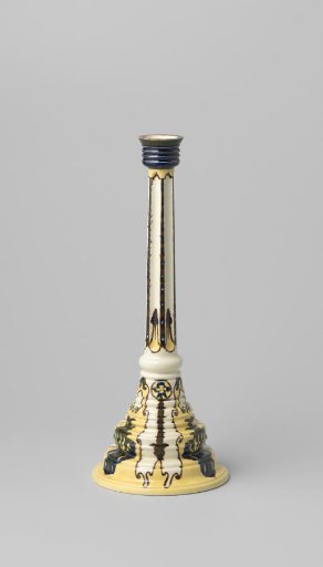 Candelabrum, Multicolored Painted with Abstract Motifs