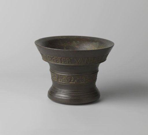 Mortar with inscription: PEETER VANDEN GHEIN ME FECIT MCCCCCLXXXXI