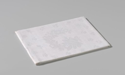 Linen damask napkin with a floral pattern