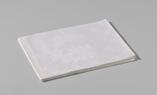 Linen damask napkin with a floral pattern
