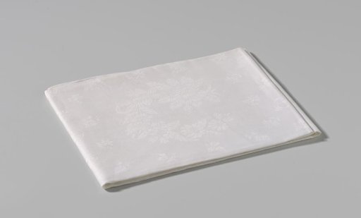 Linen damask napkin with a floral pattern