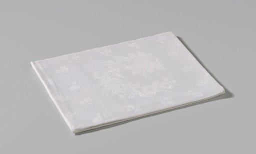 Linen damask napkin with a floral pattern