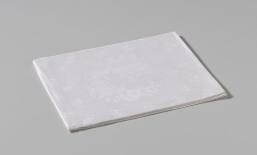Linen damask napkin with a floral pattern