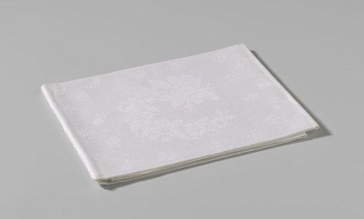 Linen damask napkin with a floral pattern