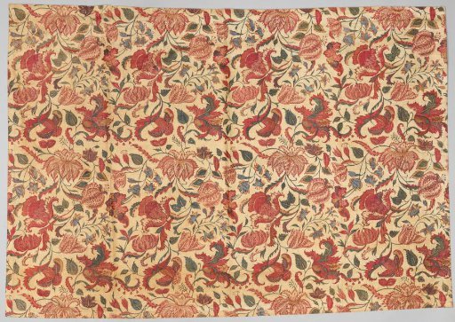Chair with a flower and leaf pattern