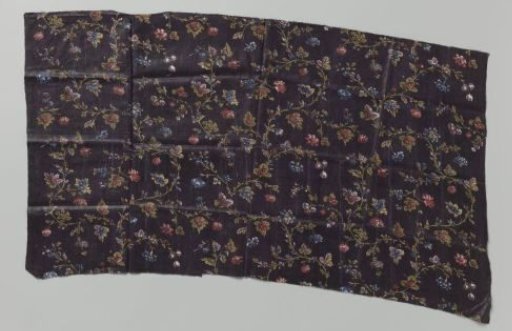 Fragment of a chair seat, so-called 'night ground', with a pattern of winding flowering branches