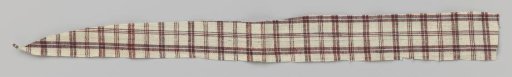 Fragment of lining fabric, brown checked.