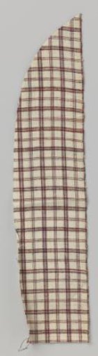 Fragment of lining fabric, brown checked.