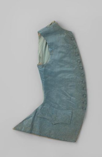 Vest of embroidered light blue satin