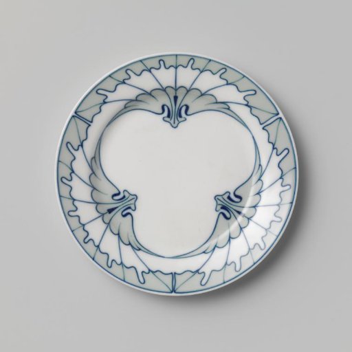 Plate, painted with the Flügel pattern decoration