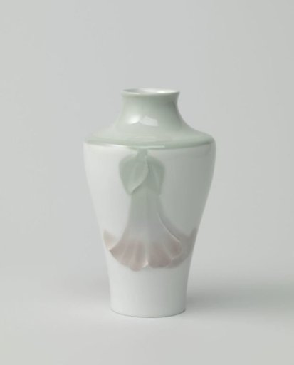 Vase with a flower calyx hanging from the shoulder
