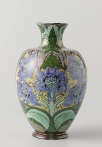 Vase with symmetrically placed flowers