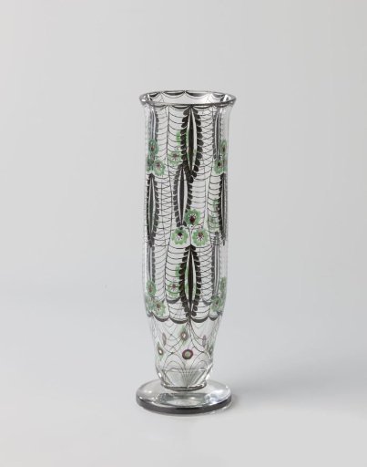 Vase with flowers in a spiderweb decoration