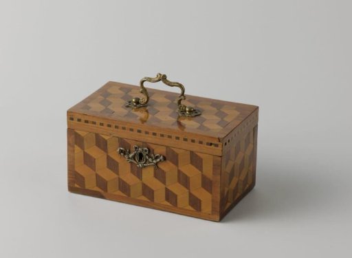 Tea chest with marquetry