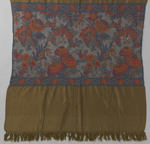 Curtain for a Serre in Bronze-Green Mesh Fabric, Pattern "Madras"