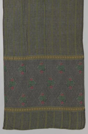 Curtain for a Serre in Black Mesh Fabric, Pattern "Madras"