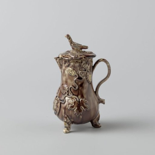Milk Can with Lid of Hard-Baked Earthenware; Staffordshire.
