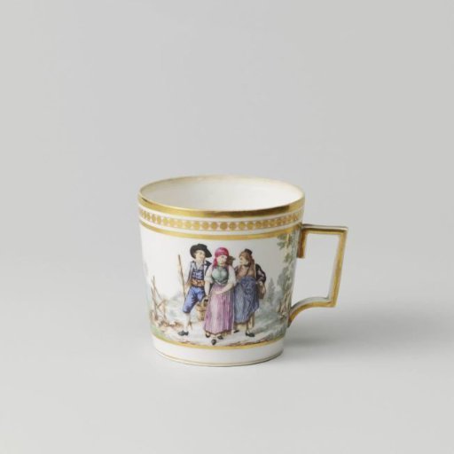 Cup and Saucer with Figures in a Landscape