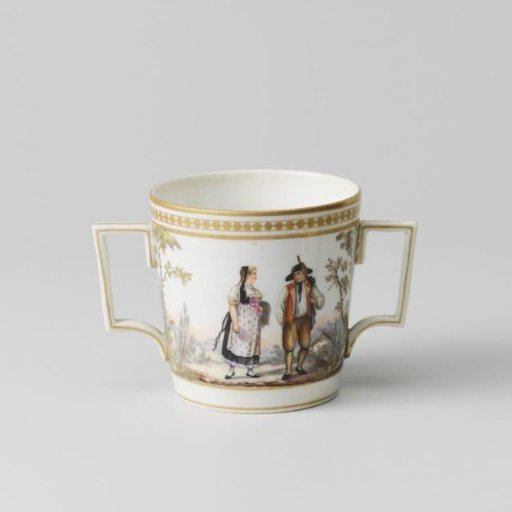 Cup with figures in a landscape