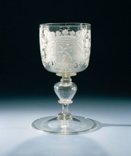 Chalice glass with the coat of arms of Holland