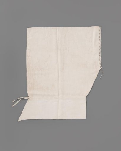 Cap or coif, made from a linen damask napkin