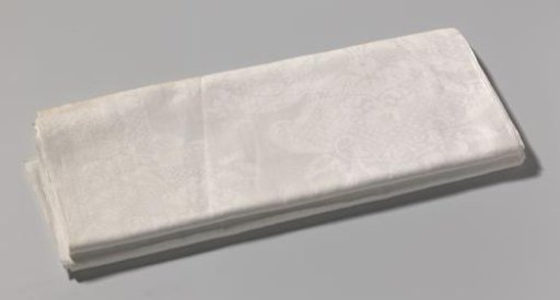 Linen damask tablecloth with a lace pattern