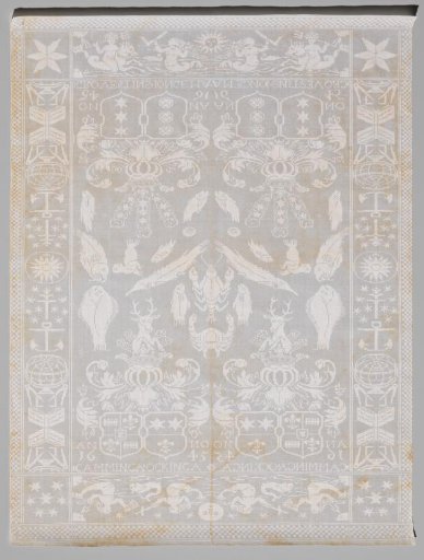 Napkin with coats of arms Camminga-Ockinga and Grovestins-Jongema