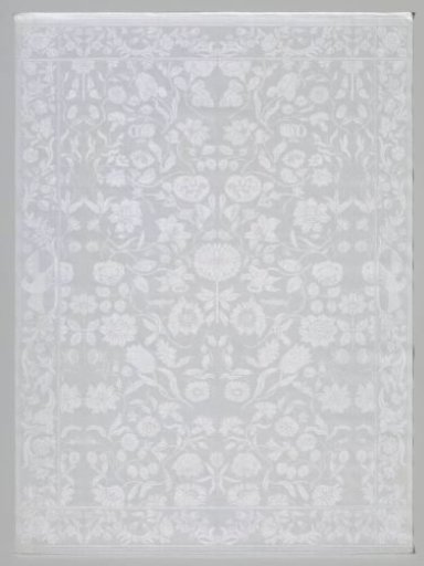Linen damask napkin with scattered flowers