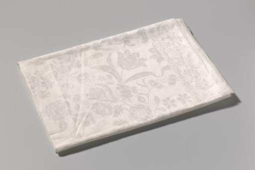 Handkerchief of Two Pieces of Linen Damask Sewn Together