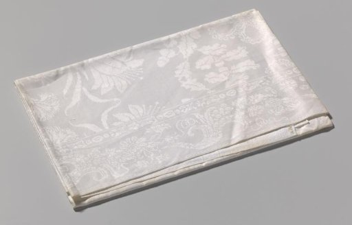Napkin of white linen damask
