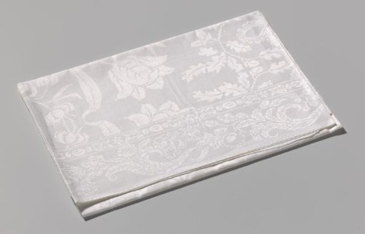 Napkin of white linen damask