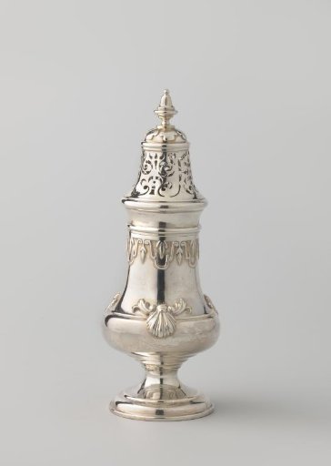 Straw basket, baluster-shaped, with bell-shaped lid