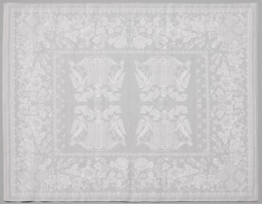 Napkin of white linen damask
