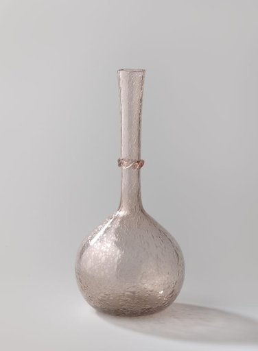 Vase of light pink glass with air bubbles