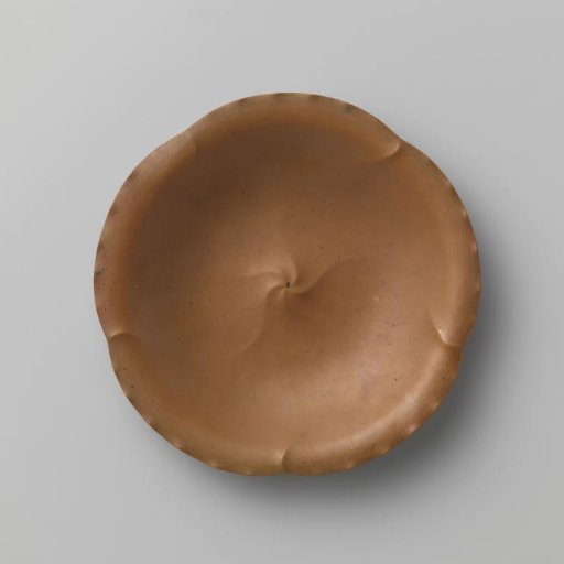 Brass bowl with five-lobed spiral ornament