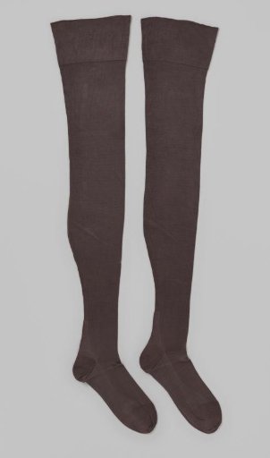Stocking of plain lead-grey glossy cotton