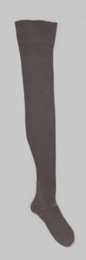 Stocking of plain lead-grey glossy cotton