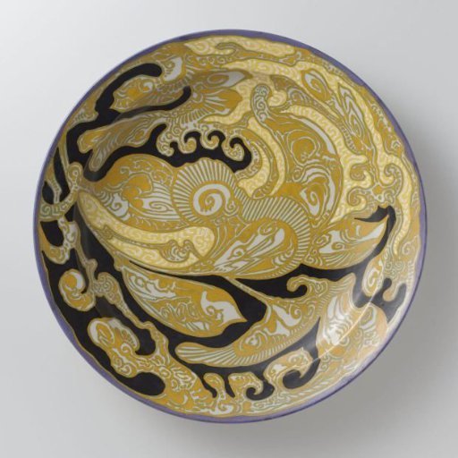 Dish with stylized floral pattern