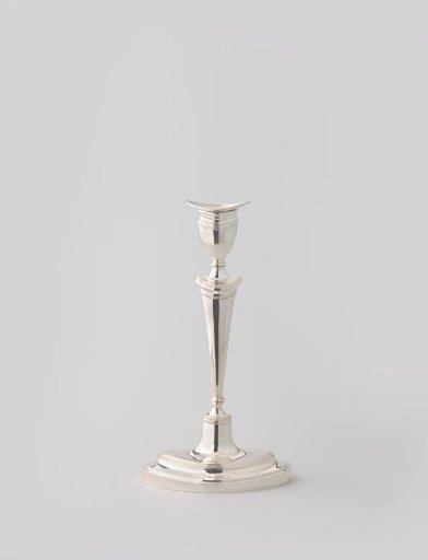 Toy candlestick, oval, with filigree edges